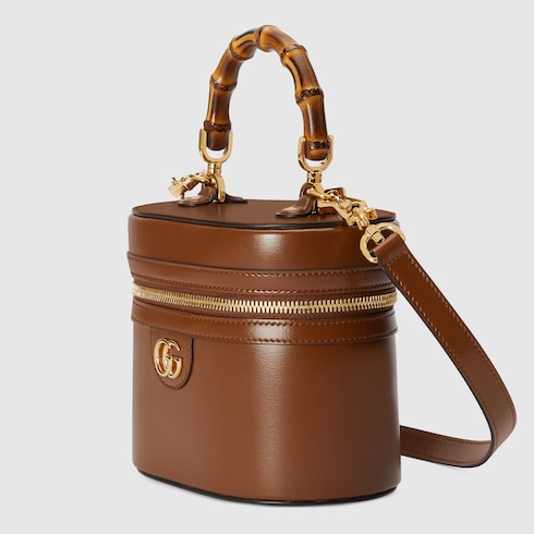 Mini bamboo shoulder bag in brown leather | GUCCI® US