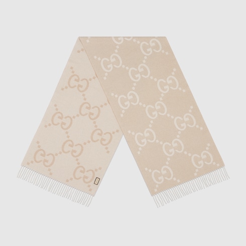 Sciarpa in cashmere lamé jacquard con GG