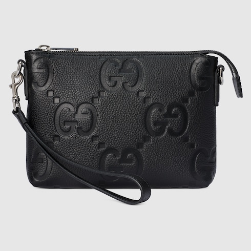 Small jumbo GG messenger bag in Black Guccissima Leather GUCCI SI