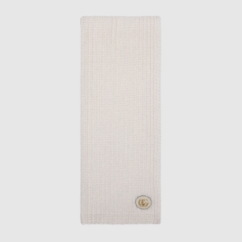 Wool cashmere scarf with Double G