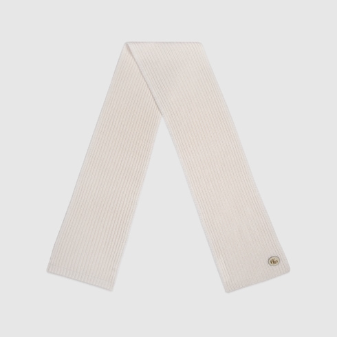 Wool cashmere scarf with Double G