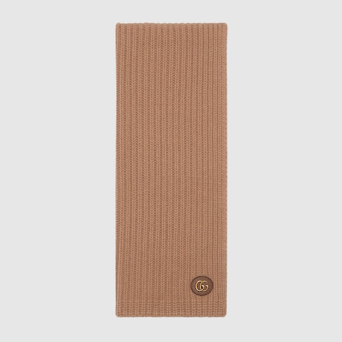 Wool cashmere scarf with Double G