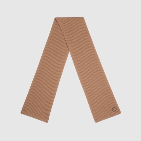Wool cashmere scarf with Double G
