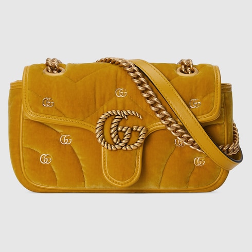 GUCCI 26S GG MARMONT BAG 26 IN YELLOW LAMBSKIN