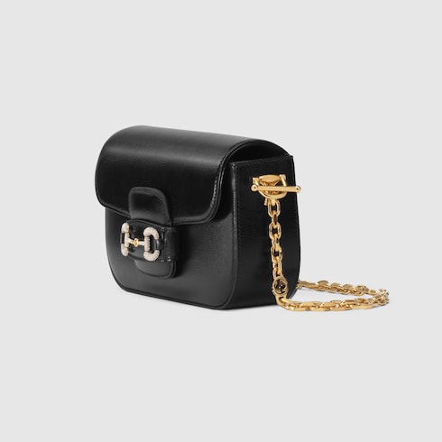Gucci Horsebit 1955 crystals small shoulder bag