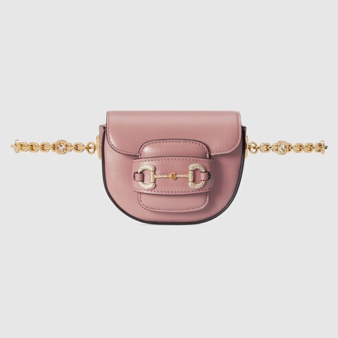 Sac ceinture Gucci Horsebit 1955 arrondi en cuir rose GUCCI BE