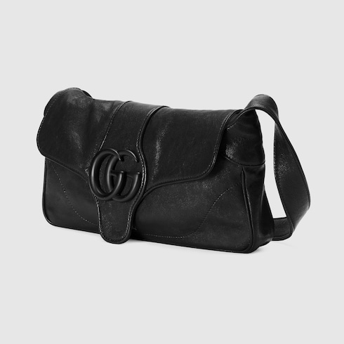 Aphrodite small shoulder bag in black leather | GUCCI® US