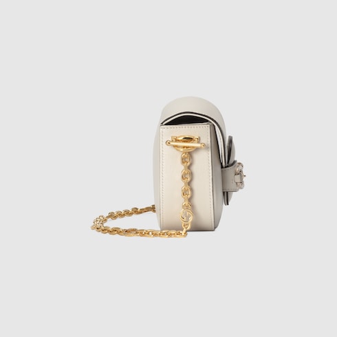 Borsa a spalla Gucci Horsebit 1955 misura piccola con cristalli