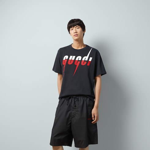 T shirt with Gucci Blade print