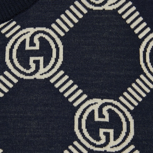 Reversible GG wool jacquard top