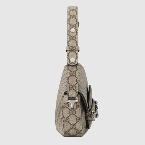 Gucci Horsebit 1955 small shoulder bag in Beige GG Canvas | GUCCI® SI