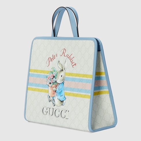 ピーターラビット™ x GUCCI トートバッグオフホワイト GGスプリーム 