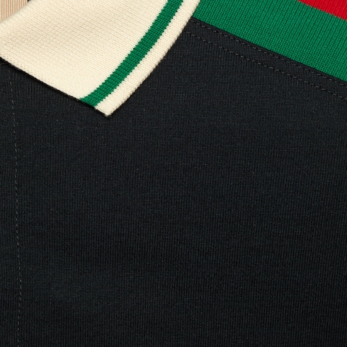 Poloshirt aus Baumwolle mit GG in schwarz | GUCCI® DE