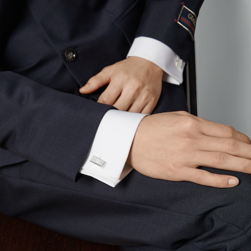 Diagonal Interlocking G cufflinks