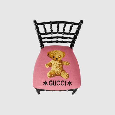 Sedia Chiavarina con ricamo orso Gucci