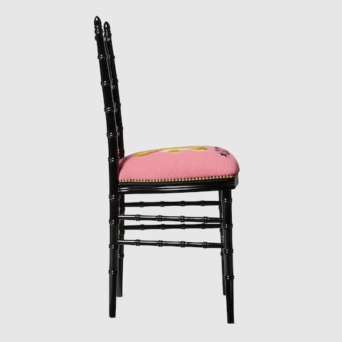 Sedia Chiavarina con ricamo orso Gucci