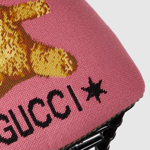 Sedia Chiavarina con ricamo orso Gucci