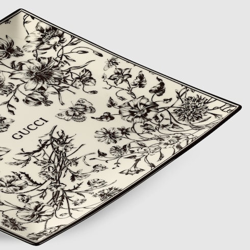 Gucci オブジェ GUCCI フローラ スケッチ プリント ラージ アクセサリートレイ