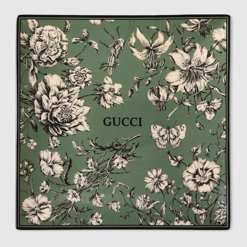 最安値で  Gucci Flora Sketch print medium trinket tray in green and ハンドバッグ
