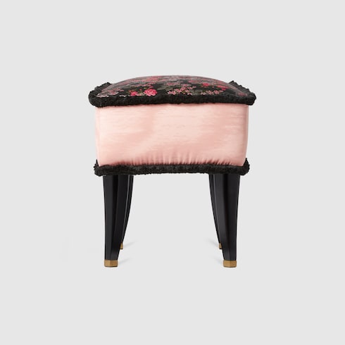 Tabouret à motif jacquard fleuri 