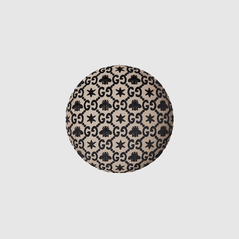 Sgabello tondo in tessuto GG jacquard con api e stelle
