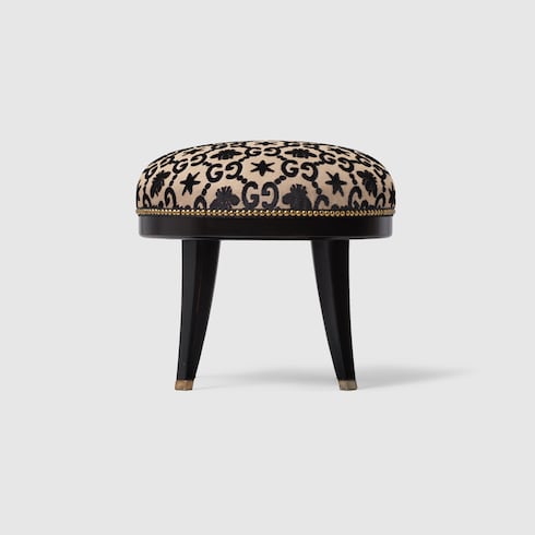 GG bee and star jacquard round stool Detail 3