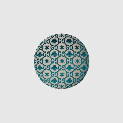 Sgabello tondo in tessuto GG jacquard con api e stelle