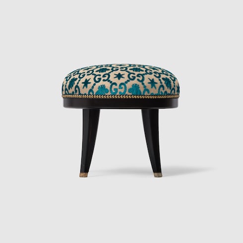 Sgabello tondo in tessuto GG jacquard con api e stelle