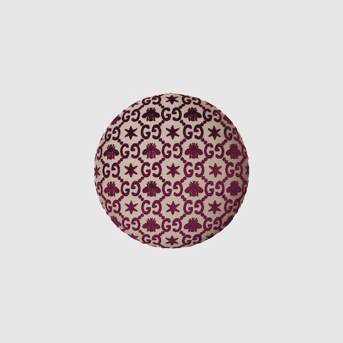 Sgabello tondo in tessuto GG jacquard con api e stelle