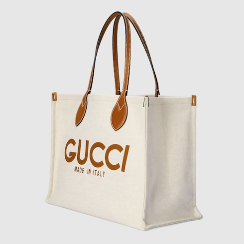 Medium tote bag with Gucci print Detail 2