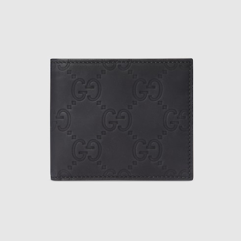 GG rubber-effect bi-fold wallet