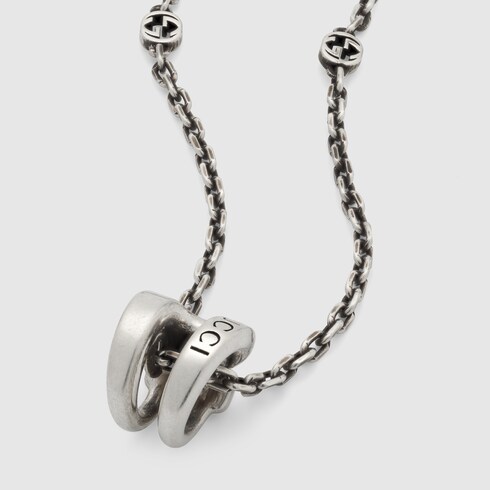 Gucci horsebit necklace silver sale