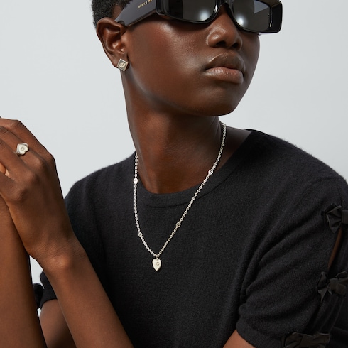 Collier Gucci Heart avec détail GG