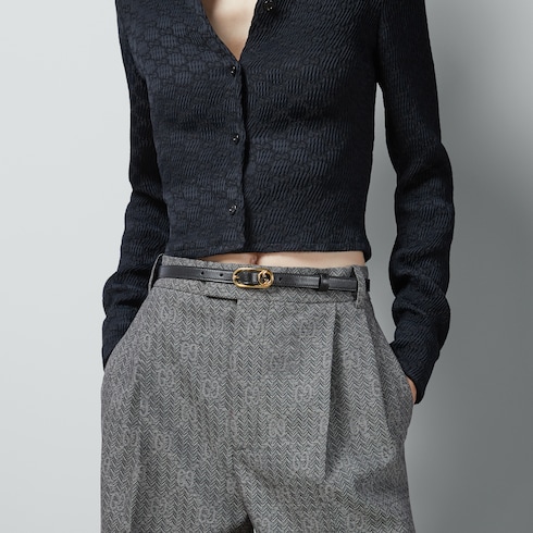 Ceinture fine avec détail GG enlacés rond