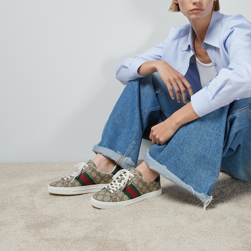 Sneaker Gucci Ace donna con dettaglio Web