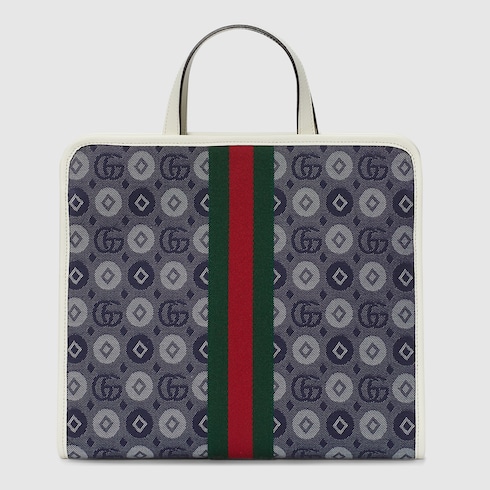 Borsa shopping bambino con Doppia G in denim blu GUCCI Italia