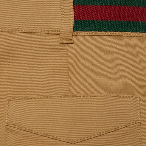Pantalone bambino in cotone stretch con dettaglio Web