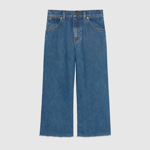 Children's denim trouser with label