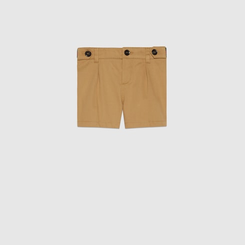 Baby stretch cotton shorts with Web in beige | GUCCI® US