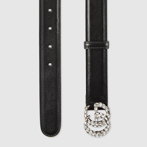 Cintura sottile GG Marmont con cristalli