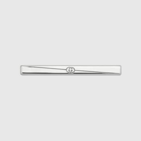 Pasador corbata con GG entrelazada diagonal