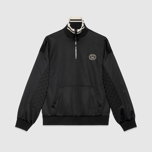 Jacke aus technischem Jersey mit halbem Reißverschluss