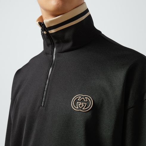 Jacke aus technischem Jersey mit halbem Reißverschluss