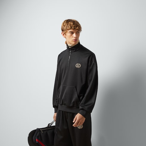Jacke aus technischem Jersey mit halbem Reißverschluss