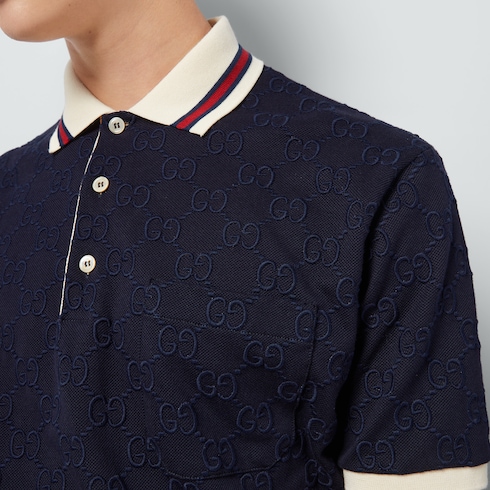 Poloshirt aus Baumwolle mit GG Stickerei