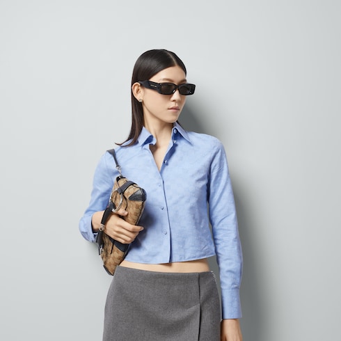GG Supreme Oxford cotton shirt in Blue Ready-to-wear | GUCCI® SI