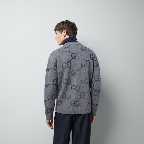 Chaqueta de punto de lana con intarsia de GG