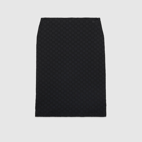 GG crinkle viscose skirt in black | GUCCI® US