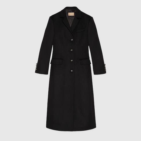 Wool coat with slim Horsebit