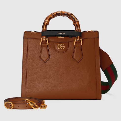 〔グッチ ダイアナ〕スモール トートバッグブラウン レザー | GUCCI公式